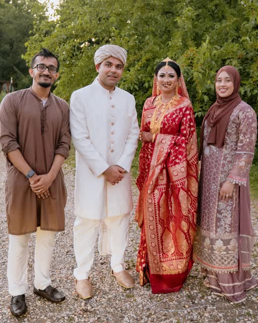 Guests with the couple at the nikah ceremony